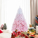 7ft Flocked Christmas Tree - 1264 Branch Tips, Fireproof PVC, 3-Section Assembly, 20" 05926505