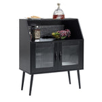 ZUN SIDEBOARD, Bufft Cabinet, Side Dining table, Glass door, 1pc per CTN 78800950