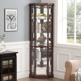 Corner Lighted Curio Cabinet Corner Glass Cabinet Lighted Curio Cabinet Corner Display Case for W2275P194425