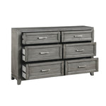 ZUN Gray Finish Dresser with 6x Storage Drawers Wooden Bedroom Furniture 1pc B011P272290