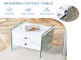 Double-drawer bedside table. The board surface is MDF sticker, and both sides are transparent W1151P191734