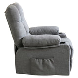 ZUN Vanbow.Recliner Chair Massage Heating sofa with USB and side pocket 2 Cup Holders W152173019