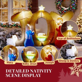 7.5FT Lighted Christmas Inflatable Decoration, Inflatable Nativity Scene with JOY Sign, Funny Blow 59204946