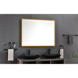 ZUN 48x36 Inch LED Backlit Bathroom Mirror with Metal Frame, Wall Mounted Vanity Mirror with Smart Touch 95902060