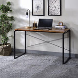 Metal Frame Writing Desk 1pc Wooden Home Office Furniture Oak and Black Finish Laptop Table B2741P326183