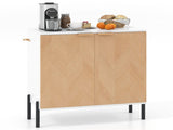 Elegant 2-Door Cupboard Cabinet, Suitable for Kitchen/Dining Room/Entryway, Easy to Organize-White 64763320
