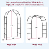 7'8" H x 4'5" W Metal Garden Arch Trellis,Adjustable Arbor Trellis for Garden Climbing Plants 55496277