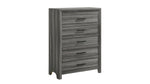 ZUN Denver Modern Style 5-Drawer Chest Made with Wood in Gray B009P272310