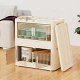 19.69" Side Wide Folding Storage Cabinet ,5 Tiers,19.69"11.81"50.00",Collapsible Storage Bins with 06151378