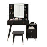 Pitted Particle Board With Melamine Paste, Solid Wood Legs With Copper Sheath Decoration, 4 Drawers, 65962273