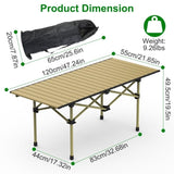 Folding Camping Table, Portable upgraded carbon steel Table with Carry Bag Heavy Duty, Lightweight 22875397