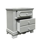 Grey 3-Drawer Nightstand B062P209009