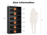 6-Tier Bookshelves with Adjustable Shelves, Floor Standing Bookcase for Home & Office Storage,Black 58230906