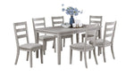 ZUN Classic Simple Rustic Gray Finish 7pc Dining Set Kitchen Dinette Wooden Top Table and Chairs B011P182670