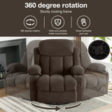 Swinging recliner massage heated sofa, with USB and 2 cup holders in side pockets, W1807P298214