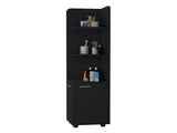 Sunriver Corner Shelf with Cabinet, 3-Tier Shelf, Metal Handles B128P203049