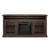 Contemporary TV Media Stand Modern Entertainment Console 18" Fireplace Insert for TV Up to 65" 37943791