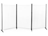 3-Fold Foldable Screen 160g Plastic Feet Polyester Fabric Carbon Steel Frame Room Divider 6FT 09706590