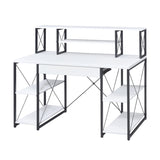 Writing Desk with One Drawer and 8 Open Compartment, Black B016P311822