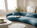 Modern Curved Sofa, Boucle Fabric Couch for Bedroom, Office, Apartment Blue W876102840