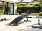 6-Level Adjustable Sit Up Bench, Curved Decline Ab Bench with Reverse Crunch Handle 30811140