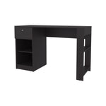 ZUN Sun City Computer Desk with a Drawer and Open Storage, Wengue B128P263730