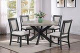 ZUN 2pc Contemporary Dining Side Chair Upholstered Padded Seat Back Gray Finish Wooden Furniture Dining B011P146013