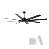 75 Inch Industrial DC Motor Ceiling Fan no light, Large Ceiling Fan with 8 Reversible Blades, 3 W2352P204416