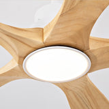 Hot sales 52 Inch Modern Ceiling Fan With 3 Color Dimmable 5 Solide Wood Blades Remote Control W2991P334793