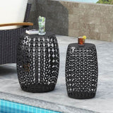 ZUN Outdoor Metal S/2 end table 73608.00BLK