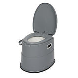 ZUN Portable Toilet with Non-slip Mat Grey 56598783