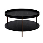 ZUN 2-Piece Modern 2 tier Round Coffee Table Set for Living Room,Easy Assembly Nesting Coffee Tables, W2582P167726