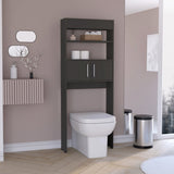 Madrid Over The Toilet Cabinet, Double Door, Two Shelves -Black B20091940