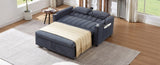 55.9" Convertible Sofa Bed Loveseat Sofa with Three USB Ports, Two Side Pockets, Two Cup Holders and WF322620AAC
