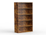 5-Shelf Bookcase, Floor Standing Storage Shelves, Rustic Brown 86877945