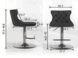 Furniture,Swivel Velvet Barstools Adjusatble Seat Height from 25-33 Inch, Modern Upholstered Chrome 84084214