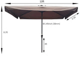 ZUN 10 x 6.5ft Rectangular Patio Umbrella Outdoor Market Umbrellas with Crank and Push Button Tilt for W65627941