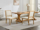 French Decor Chairs Set of 2, Louis Dining Chairs with Square Backrest and Exquisitely Carved Solid 73379431