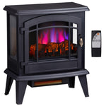 ZUN 20" Electric Fireplace Stove, Freestanding Indoor Fireplace Heater with 3-Level Dimmable Flame 18893403