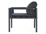 Outdoor Dining Chair Set of 2, All-Weather Grey Aluminum Frame Patio Chairs with Grey Fabric N779P369116G