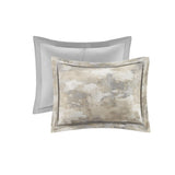 7 Piece Textured Cotton Blend Comforter Set Gray Cal King B035128835