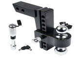 Adjustable Aluminum Trailer Hitch Fits 2-inch Receiver Solid Tube Hitch 12500LBS 8 Inch Drop/Rise 03058645