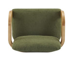 2-Pack Dining Chairs with Pillow Back, Green Boucle Fabric, Natural Color Solid Wood Frame N779P298399D