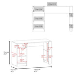 ZUN Sun City Computer Desk with a Drawer and Open Storage, White B128P263729