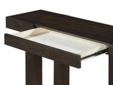 TREXM Rustic Minimalist Console Table with Hidden Drawer, Side Power Outlet,Wood Entryway Table for N715P361518P