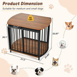 GO 31.5" Furniture Style Dog Crate for Small and Medium Dogs, Wooden Cage Indoor Kennel Furniture, N704P247045D