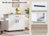 41.5" Rolling Kitchen Island Cart with Storage, White Kitchen Cart with Drawer Cabinet, Spice Rack 46052870