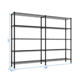 ZUN 58''W Adjustable Storage Shelves 1500LBS NSF Wire Shelving Unit 5 Tier Metal Shelving for Storage 64147316