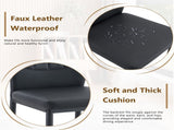 Set of 3 Black Dining Chairs, 37 inches High Ergonomic PU Backrest, Combines Comfort and W1151P442911