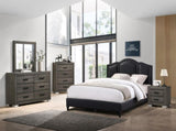 Bedroom Furniture Traditional Look Unique Wooden Nightstand Drawers Bed Side Table Grey HSESF00F5491